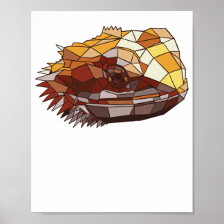 Póster Mascota del dragón poligonal barbudo Reptile Lizar