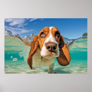 Póster Mascota del perro perro perro del lóbulo basset di
