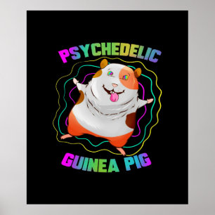 Póster Mascota Fiesta de Guinea Pig EDM   Cerdo colorido 