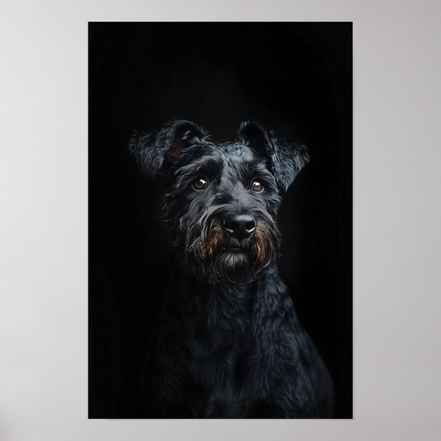 Póster Mascota Grooming Salon Kerry Blue Terrier Retrato (Frente)