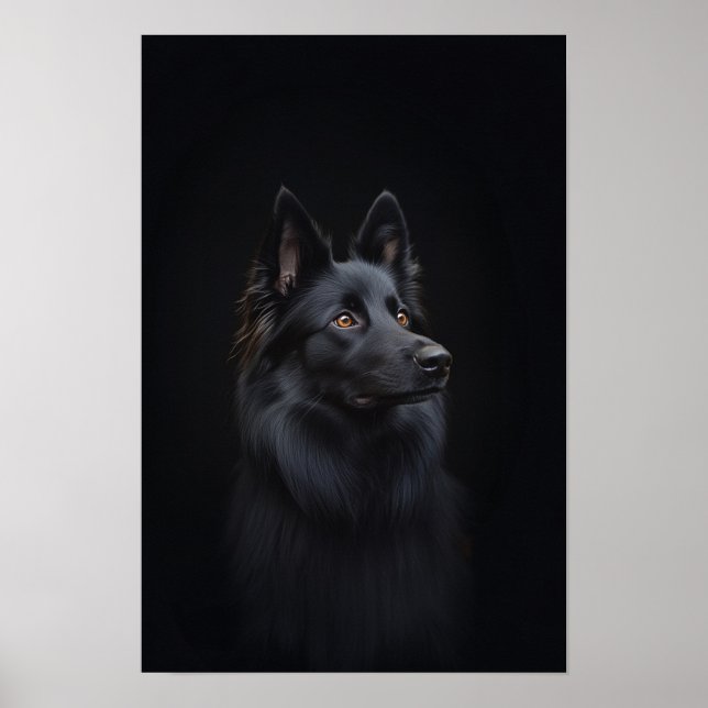 Póster Mascota Grooming Salon Retrato de perro de oveja b (Frente)