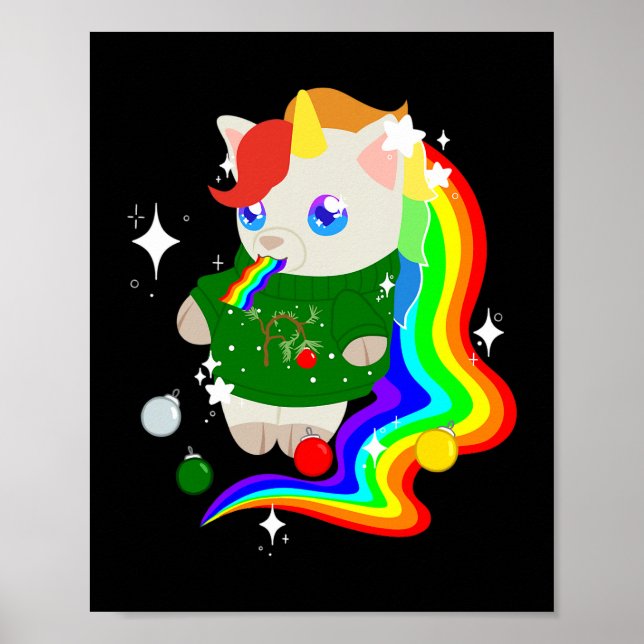 Póster Mascota Mostrar edición de Navidades de Unicorn (Frente)