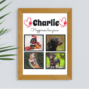 Póster mascota personalizado amante del perro 4 collage d