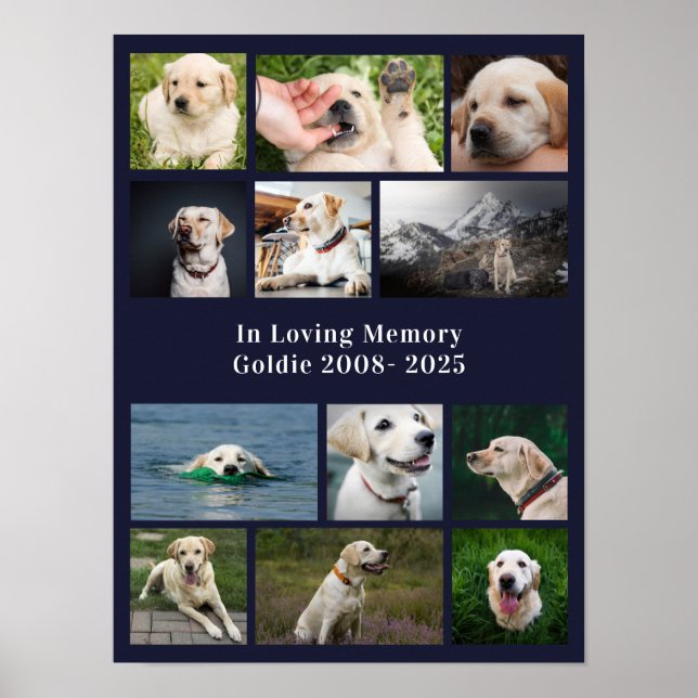 Póster Mascota personalizado Mascota en memoria de pérdid (Frente)