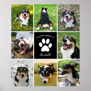 Póster Mascota Personalizado Perro 8 Collage de fotos