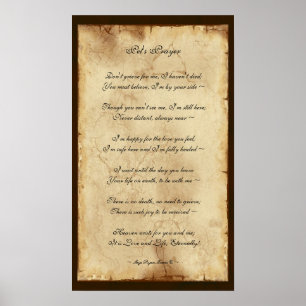 Póster "Mascota Prayer", Poster de pergamino conmemorativ