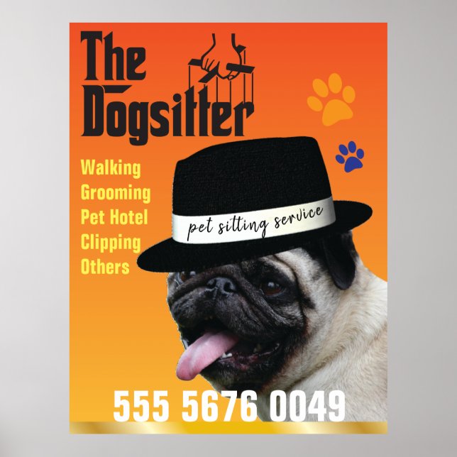 Póster Mascota sentado 🐾 perro dogma Walker Fiable (Frente)