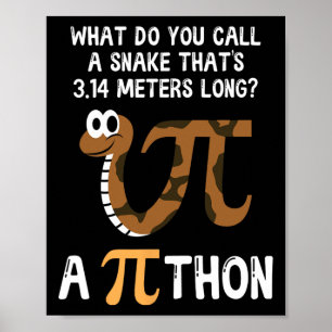 Póster Mascota Snake Math Pi Day Python