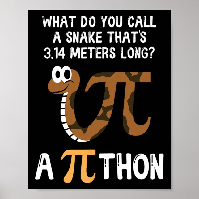 Póster Mascota Snake Math Pi Day Python (Frente)