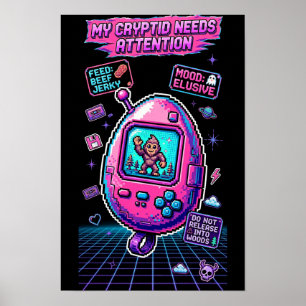 Póster Mascota Virtual Criptid 1997 — Retro Pixel Pal