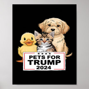 Póster Mascotas De Trump Divertido Voto Al Presidente 202