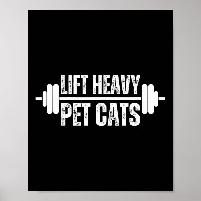 Póster Mascotas pesados elevadores gatos elevadores de pe (Frente)