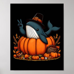 Póster Masculinas de Acción de Gracias de la Calabaza de