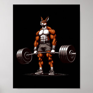 Póster Masculino Kangaroo Muerte Gimnasio Gracioso Levant