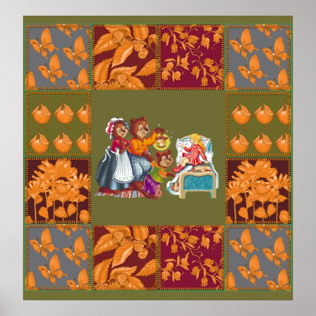 Póster Masha y 3 osos de cuento de hadas (Frente)