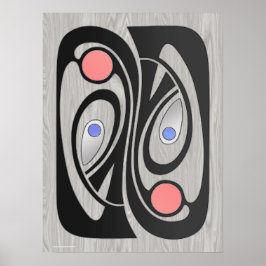 Póster MashUp Art Nouveau de mediados de siglo 18x24