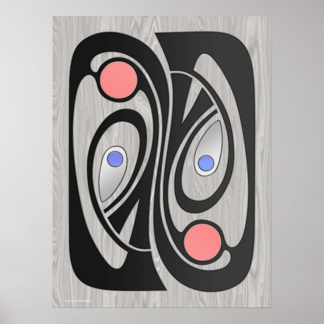 Póster MashUp Art Nouveau de mediados de siglo 18x24 (Frente)