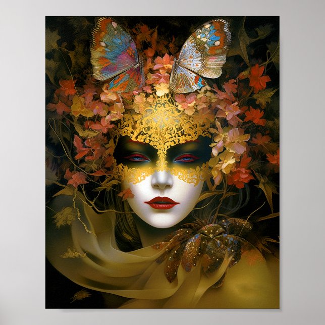 Póster Masked Lady Fantasy Art (Frente)
