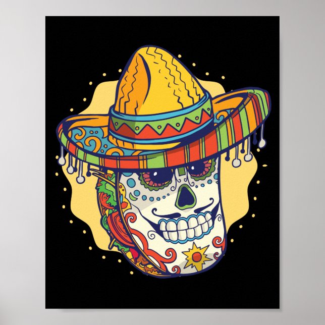 Póster Masked Mexican Taco Funny (Frente)