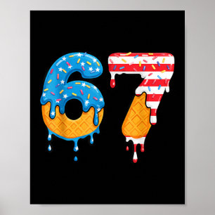 Póster Mason 67 Helado Goteo Meme Seis Siete Bandera De E