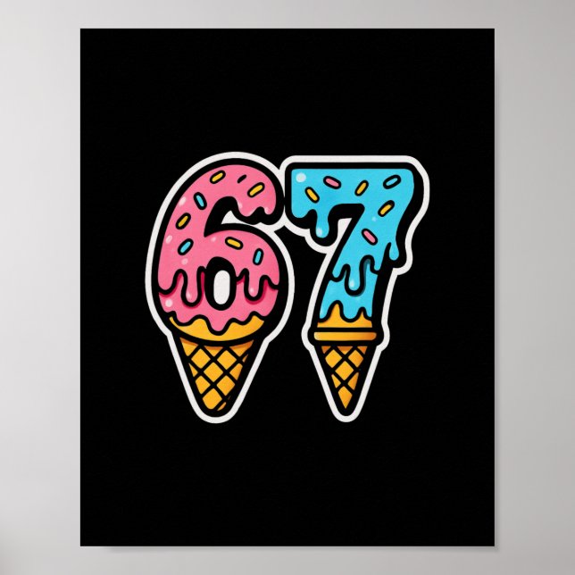 Póster Mason 67 Helado Meme Lindo Seis Siete  (Frente)