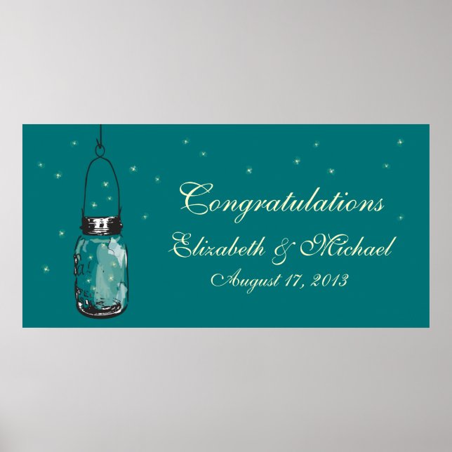 Póster Mason Jar and Fireflies Banner (Frente)
