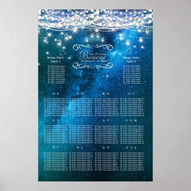 Póster Mason Jar bajo la tabla de asientos del Boda de es (Frente)