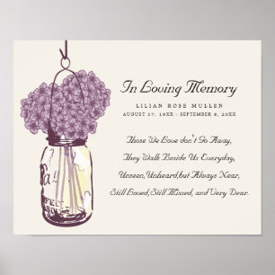Póster Mason Jar e Hydrangeas