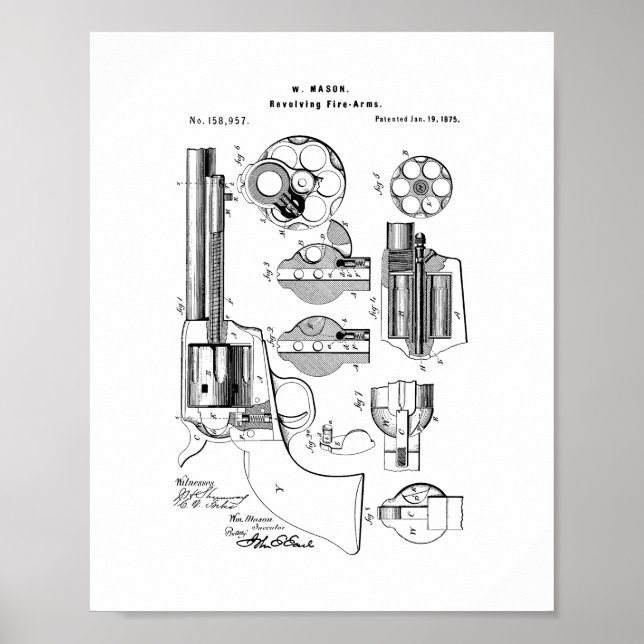 Póster Mason Revolving Fire-arm Patent (Frente)