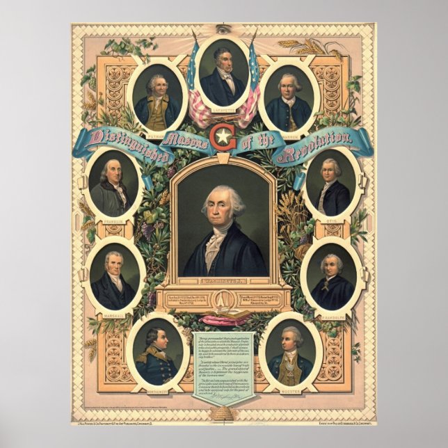 Póster Masones de la Revolución Americana 1876 (Frente)