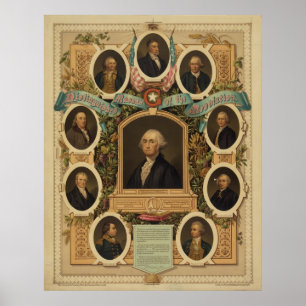 Póster Masones distinguidas de la revolución estadouniden