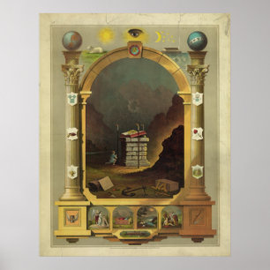 Póster Masonic Chart Freemason Freemasonry
