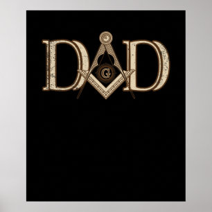 Póster Masonic Dad Father's Day Gift Freemason