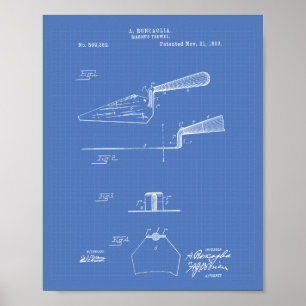 Póster Mason's Trowel 1893 Patent Art Blueprint