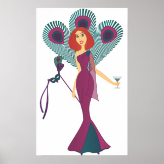 Póster Masquerade Peacock