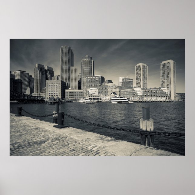 Póster Massachusetts, Boston, edificios Rowe's Wharf (Frente)