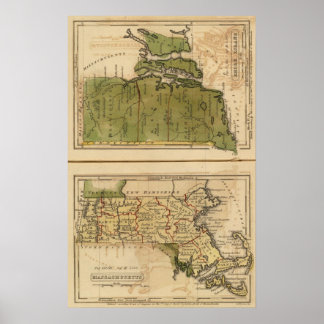 Póster Massachusetts, Isla Rhode