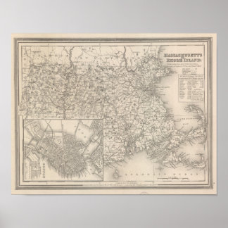 Póster Massachusetts y Rhode Island