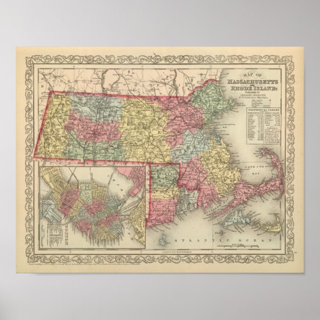 Póster Massachusetts y Rhode Island 2 (Frente)