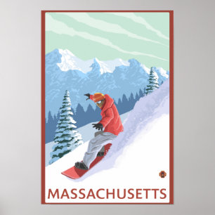Póster MassachusettsSnowboarder Scene