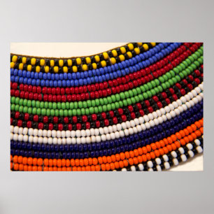 Póster Massai Tribal Bead Pattern