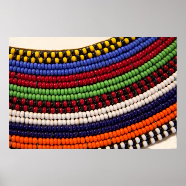Póster Massai Tribal Bead Pattern (Frente)