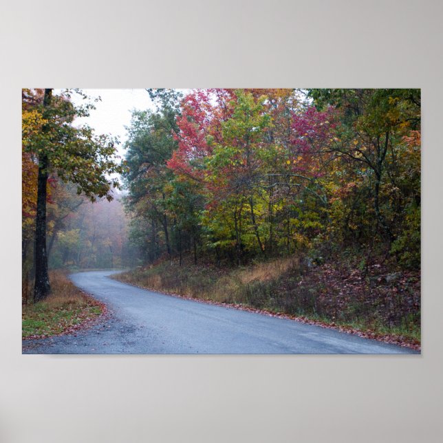 Póster Massanutten Mountain Drive en otoño, Virginia (Frente)