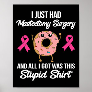 Póster Mastectomía Cirugía Meme Diversión Cáncer de Mama