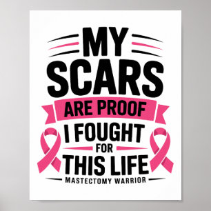 Póster Mastectomía Graciosa Sobreviviente de Cáncer de Ma