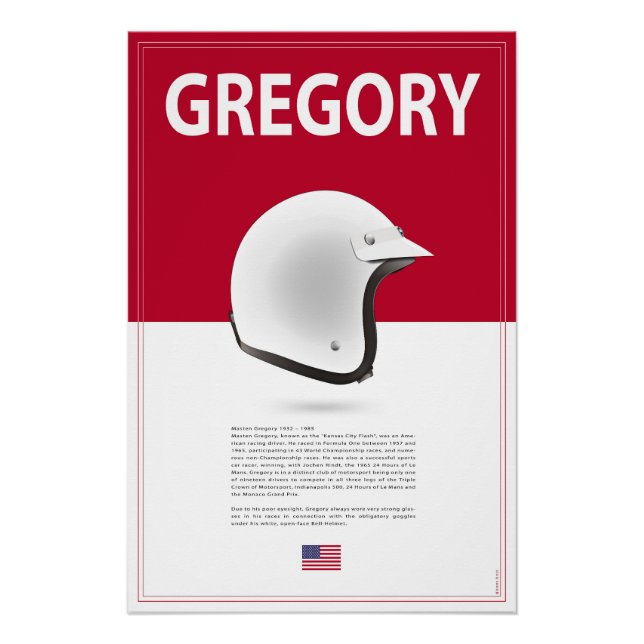 Póster Masten Gregory Racing Helmet (Anverso)