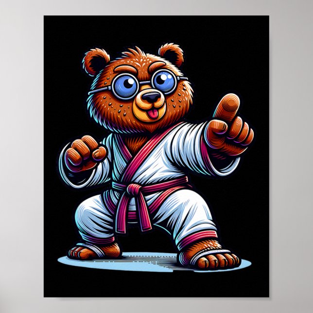 Póster Master Bear Karate Bear Artes Marciales Ursus Sens (Frente)