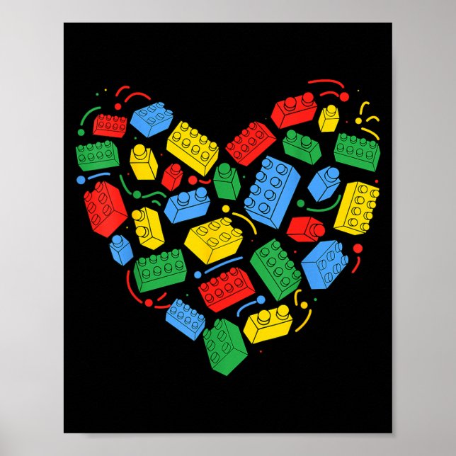 Póster Master Builder Block Brick Building Heart Valentin (Frente)