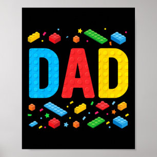 Póster Master Builder Building Bricks Blocks Family Fathe
