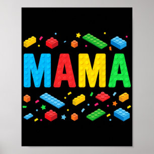 Póster Master Builder Building Bricks Bloquea Una Madre G